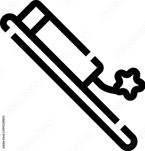 Iconic line art illustration showing a pyrotechnic rocket with a burning fuse, representing celebration, festivals, and explosive joy for special occasions