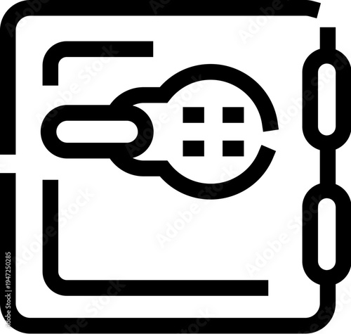 Secure metal safe icon representing strong vault storage for banking, finance and data protection, symbolizing privacy, encrypted access control and trusted asset security