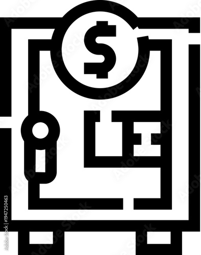 Safe box with a dollar coin inside symbolizing secure savings, financial protection and protected investments for banking, wealth management, deposits and asset security