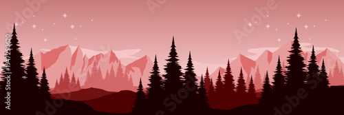 Serene midnight sky over majestic mountains for spiritual retreat presentation background