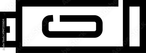 Usb flash drive icon representing digital storage, data transfer, backup and external memory for computers and devices, minimalist black and white outline for tech, cloud and security use