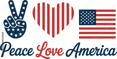 Peace Love America , Peace Love America t shirt design, Funny Hand Lettering Quote