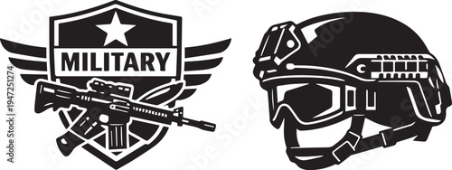 MILITARY SVG BUNDLE | Military Badge SVG | Tactical Helmet SVG | Combat Silhouettes for Cricut and Silhouette