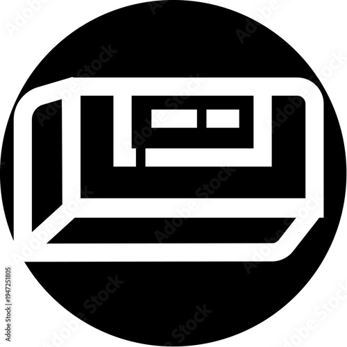 Minimalist eraser icon in a black circle, flat monochrome vector perfect for office, school and web ui use clean, simple symbol for deletion, correction and study tools