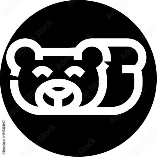 Cute bear head icon a charming graphic illustration for various design needs, from children's products to branding, offering a playful and approachable visual identity