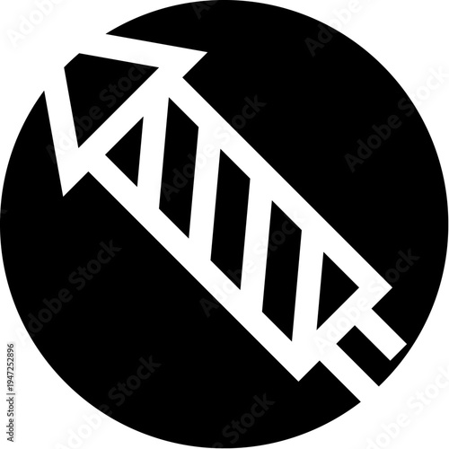 Firework rocket icon representing celebration, explosive fun, and festive events, ideal for designs needing a symbol of excitement and special occasions