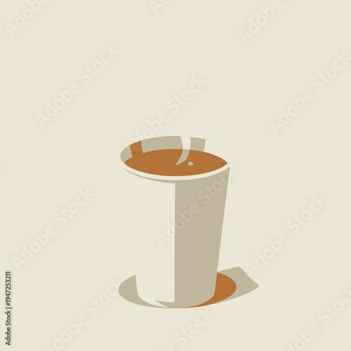 A steaming hot cup of freshly brewed coffee in a simple, elegant paper cup on a neutral background, exuding warmth and inviting comforting aromas.