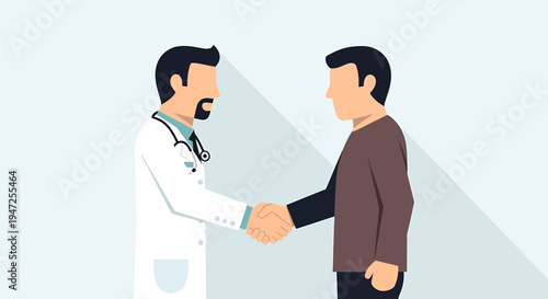 Doctor and Patient Shaking Hands, Medical Consultation, Trust and Healthcare Partnership