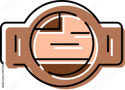 Championship award belt featuring a large round medallion and side straps, designed with a clean outline and filled color style, symbolizing achievement and success in sports or contests