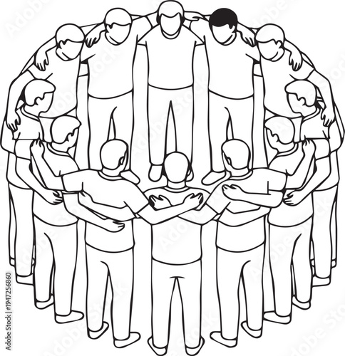 Athletes Huddle Teamwork Silhouettes LOW COMPETITION