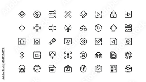 Collection of various icons representing different symbols and emojis Vector