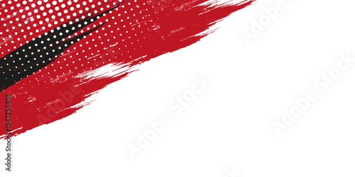 Red vector metal stroke flag background with wave and space for your text. Abstract red wave curve on white blank space luxury design modern background vector illustration