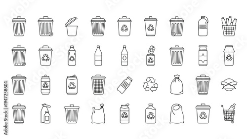 Assorted icons depicting various household appliances and electronic devices in monochrome Vector