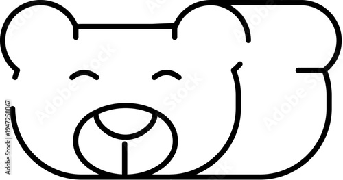 Adorable happy bear face shaped as a baked loaf, offering a playful and sweet culinary design perfect for bakeries, children's food brands, or breakfast promotions with a friendly animal theme