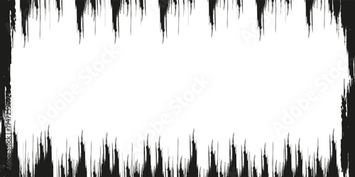 Black grunge texture border frame over white