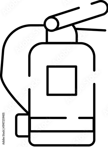 Fire extinguisher icon representing essential fire safety equipment and emergency readiness for hazard prevention, protection and suppression in buildings, apps, and signage
