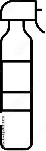 Spray bottle outline icon depicting hygiene, sanitation, and cleaning concepts, ideal for illustrations related to home care, disinfection, and chemical product applications