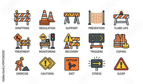 Illustrated guide to managing conditions: triggers, diet, stress, prevention techniques
