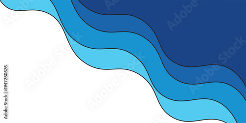 Sea waves layered vector background illustration and sea beach vector.modern design