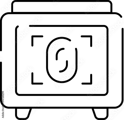 Biometric fingerprint scanner icon for digital security systems illustrating advanced personal identification and authentication technology for data protection and access
