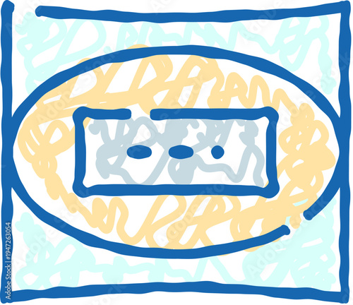 Feminine hygiene product doodle illustrating daily care and protection, providing comfort and absorption for women's wellness in a simple graphic style