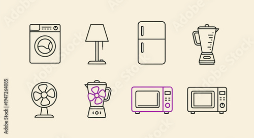 Household appliances icons