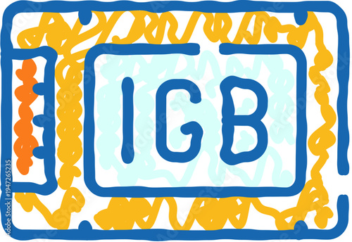 Fotografija Memory card icon displaying one gigabyte of data storage, representing digital i