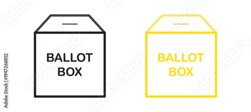 Set of ballot box icons with slot in flat and hand-drawn styles, vote and suggestion symbol in perspective. EPS 10.
