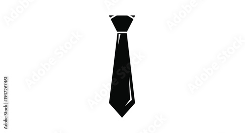 Classic silhouette of a formal necktie suitable for business attire or gentlemanly fashion icons and professional symbols.