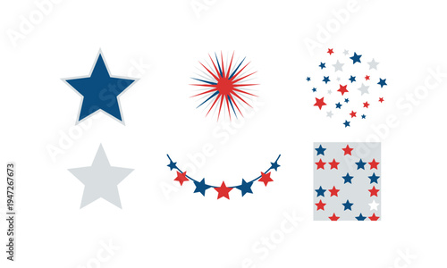 Creative star shapes and patterns in various styles and colors