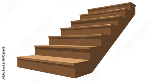 Classic brown wooden staircase with several steps leading upwards representing interior architecture and home construction concepts.
