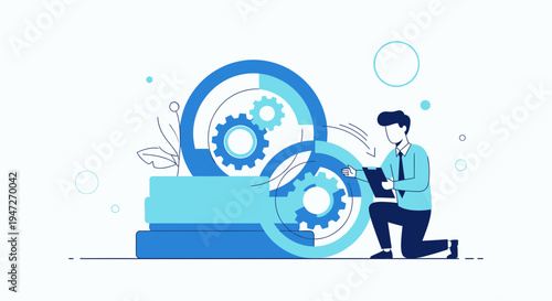 Agile workflow concept, business process management, team collaboration, project planning