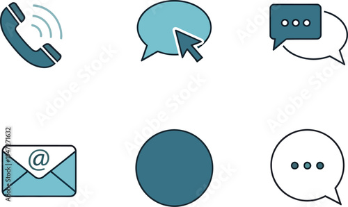 Communication icons set