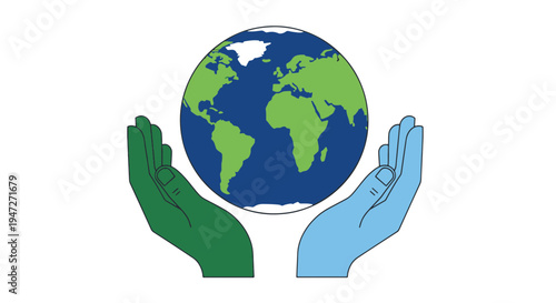 Gentle Hands Cradle and Protect Planet Earth Symbolizing Environmental Care and Global Stewardship