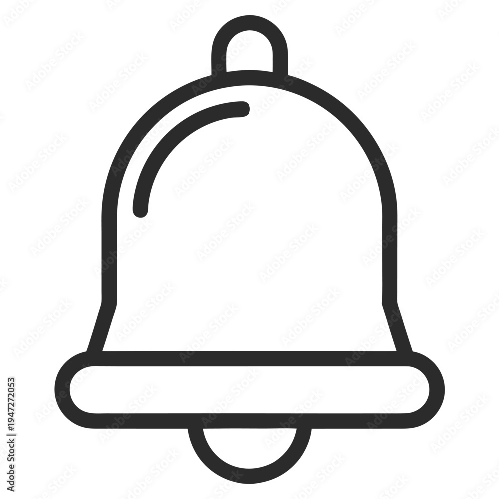 Obraz premium Minimalist Notification Bell Icon – Clean Line Alert Symbol for UI and App Design