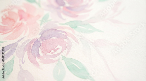 High resolution watercolor spring wallpaper with hand‑painted floral elements pastel tones soft gradients and minimal artistic background