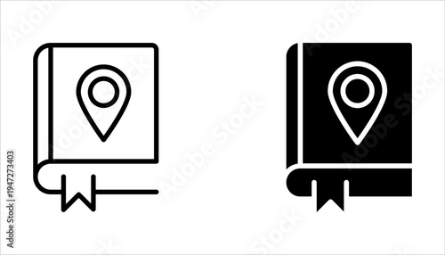 Map guide icon set on white background
