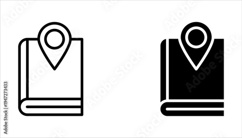 Map guide icon set on white background