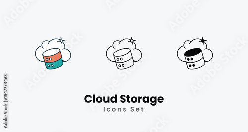 Cloud Storage icons vector set stock illustration