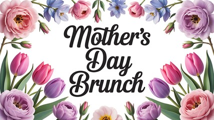 Mother's day brunch floral invitation