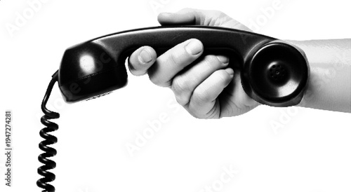 Retro Telephone Receiver Halftone Communication Illustration