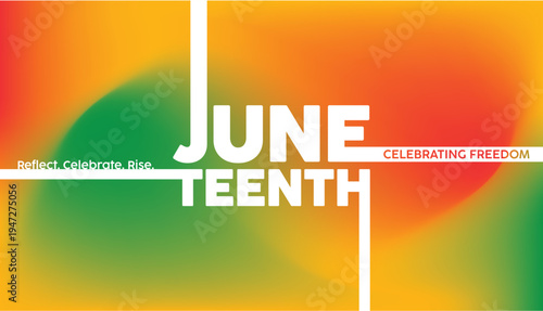 Juneteenth Independence Day. Freedom or Emancipation day. Annual american holiday, celebrated in June 19. African-American history and heritage.