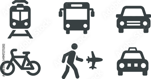 Transportation modes icons