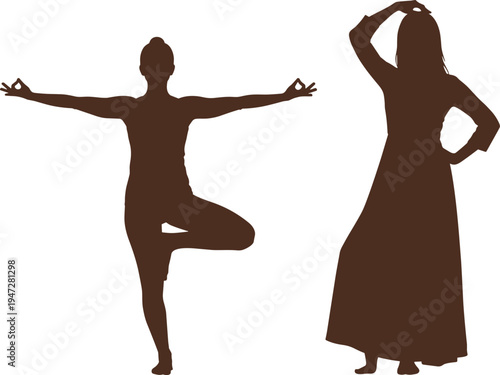 Silhouette vector illustration of person with two cats, standing posture, surreal scale, artistic design, animal, human, creativity, contrast, unusual concept, style