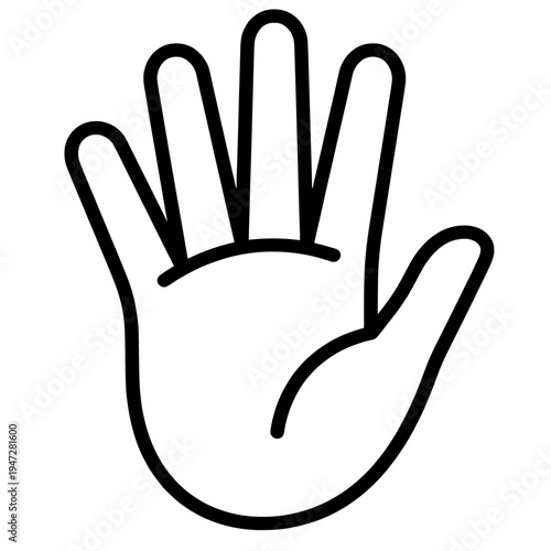 Relaxed open hand icon, parasympathetic calm muscle relaxation vector symbol