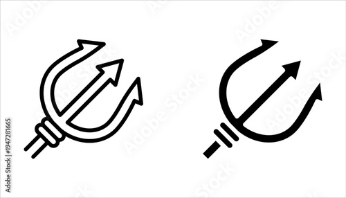 Trident icon set on white background
