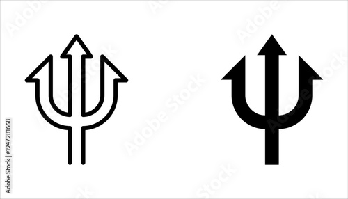 Trident icon set on white background