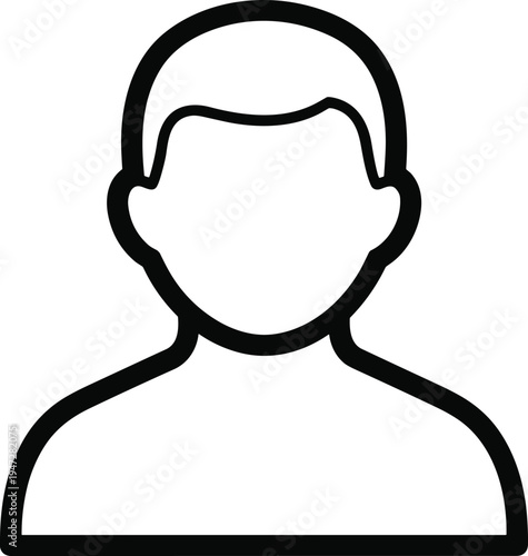 User profile icon illustration, head and shoulders silhouette vector art, account identification design concept, digital interface representation