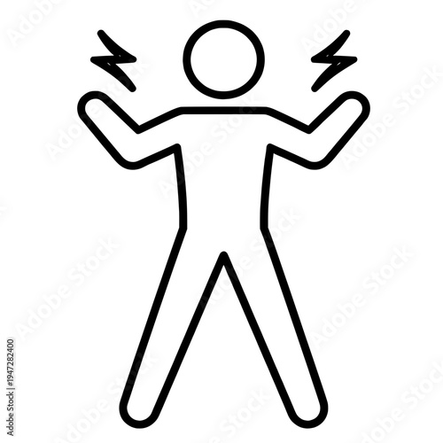 Fight or Flight Stress Response Human Icon for Nervous System Activation.
