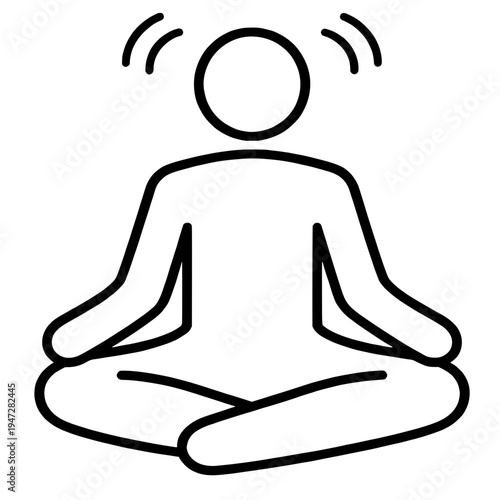 Meditation Icon for Parasympathetic Nervous System Relaxation and Rest and Digest State.

